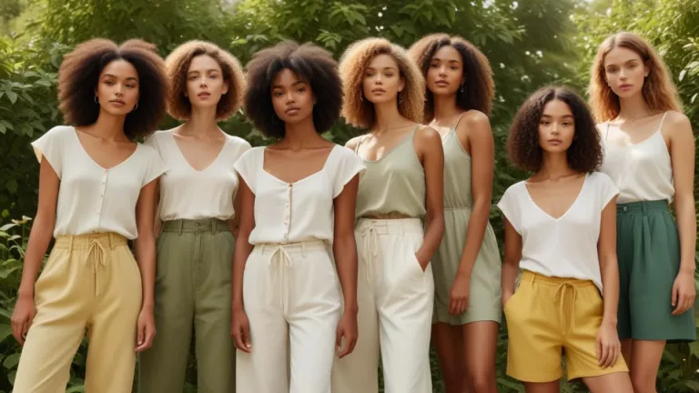 Models wearing eco-friendly organic cotton and linen summer outfits for 2025