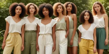 Models wearing eco-friendly organic cotton and linen summer outfits for 2025