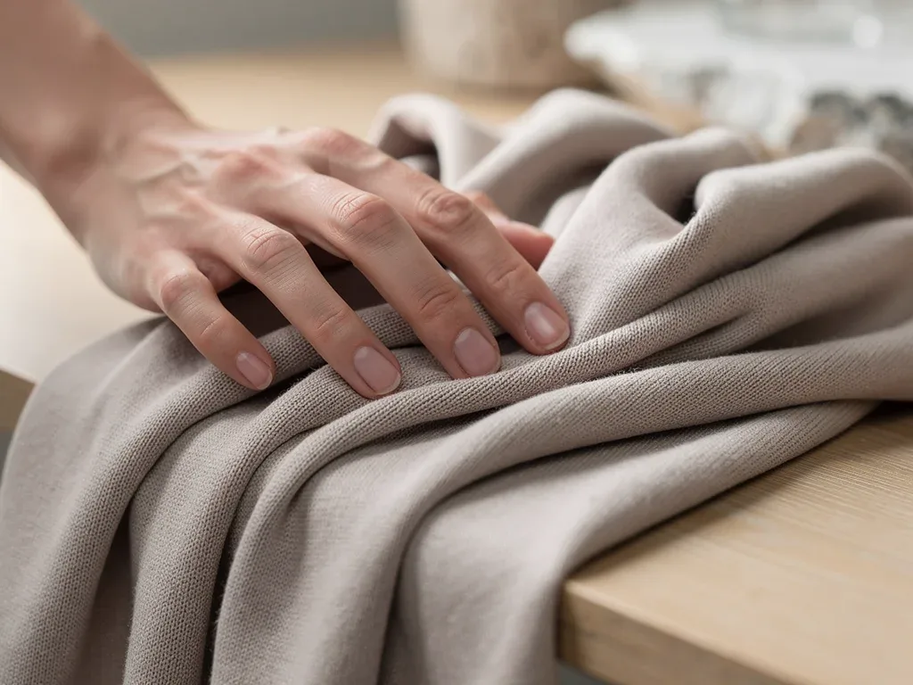 Hand touching soft Tencel luxury knitwear