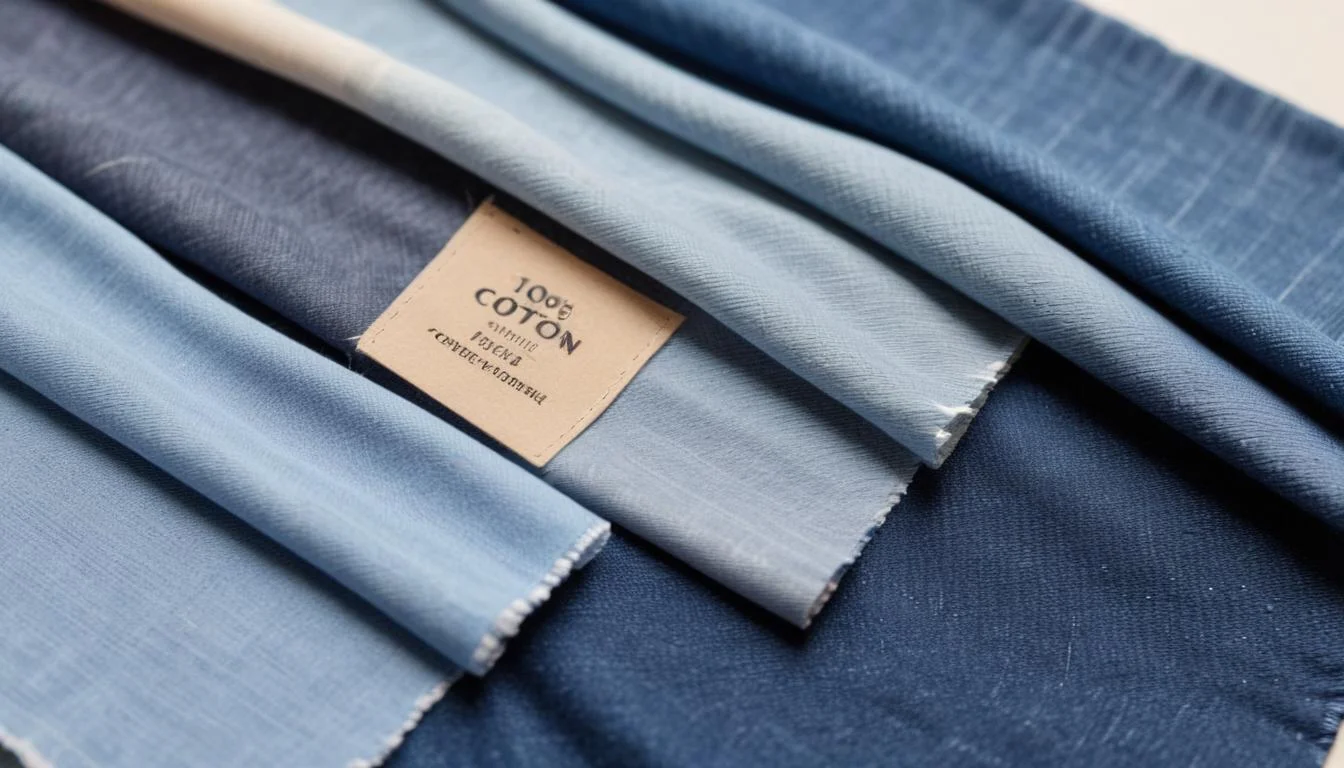 Assorted cotton fabric swatches showing textures like poplin, jersey, seersucker, and chambray.